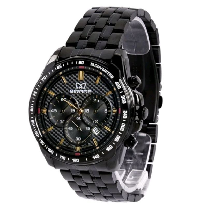 jam tangan pria;MIRAGE M8535RPH-Lhitam~ORIGINAL WATER RESISTANT~TGL~STAINLEES