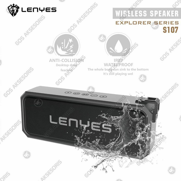 DA Speaker Bluetooth Portable Waterproof POWERBANK TWS LENYES S107 PALING LARIS