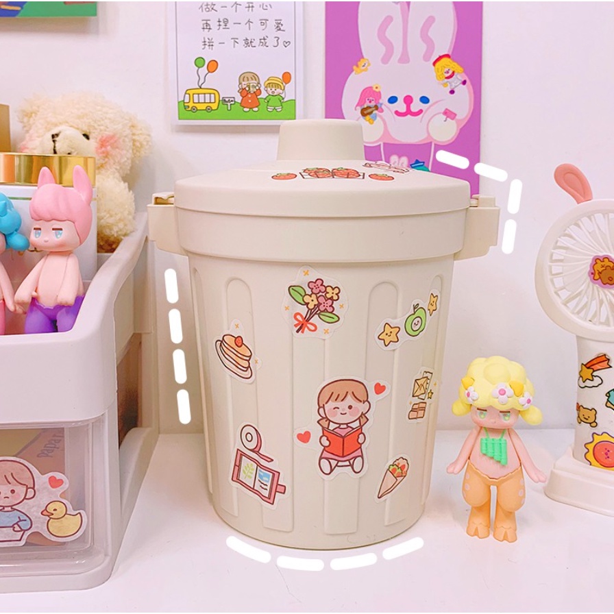 LITTLE DAISY | MINI TRASH BIN (FREE STICKER) / TEMPAT SAMPAH MINI / TEMPAT PENYIMPANAN SERBA GUNA / DEKSTOP MINI PORTABLE BIN