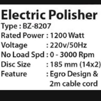 MESIN POLES MOBIL - ELECTRIC CAR POLISHER 7 INCH BENZ WERKZ BZ-8207 - AUTOPRAMIE AP-RT8207