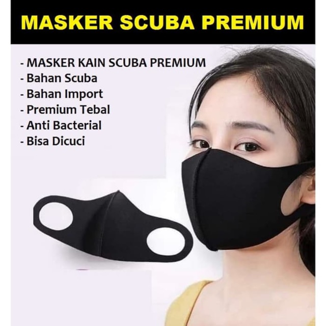 (RPA) MASKER KAIN SCUBA KOREA LASER CUT NON MEDIS ANTI AIR CORONA WATERPROOF PREMIUM