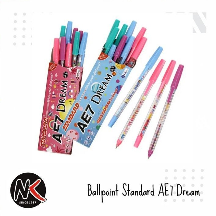 

Ballpoint/Ballpen/Bolpen/Bolpoin/Balpoin/Pulpen/Pena STANDARD AE-7 (AE7) Dream 0,5 (Isi 2 pcs)