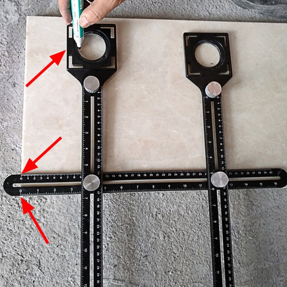 Alat Bantu Penanda Double Head Folding Tile Hole Locator - A234