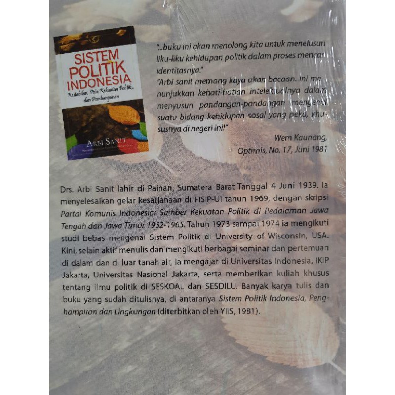 BUKU ORIGINAL Sistem Politik Indonesia - Arbi sanit - Penerbit RJWL 23