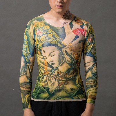 Kaos Tato Pria Long Sleeve Lengan Panjang Bahan Adem TATTOO T-SHIRT