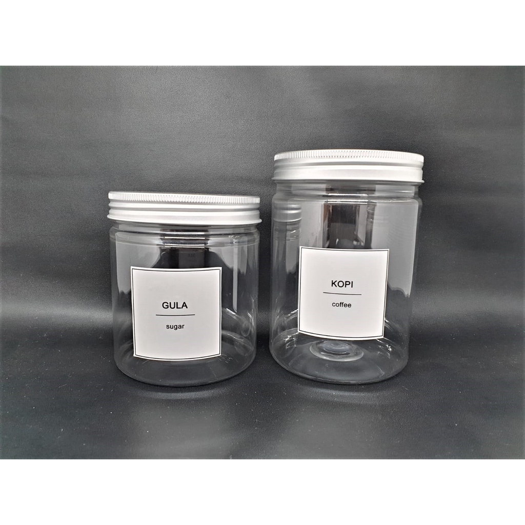 TOPLES BUMBU DAPUR LABEL STICKER / TOPLES PLASTIK TUTUP ALUMINIUM / WADAH BUMBU DAPUR AESTHETIC