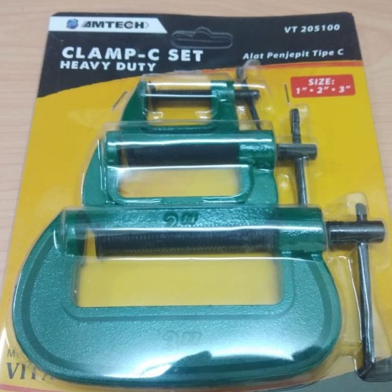 CATOK C AMTECH SET (1&quot; - 2&quot; - 3&quot; )/CLAMP CATOK C SET PENJEPIT CATOK KAYU/ALAT PENAHAN PENJEPIT BENDA