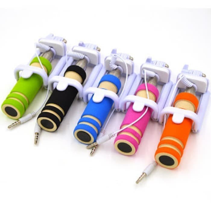 Tongsis MINI Kabel Warna Warni Free U holder selfie Stick Grosir