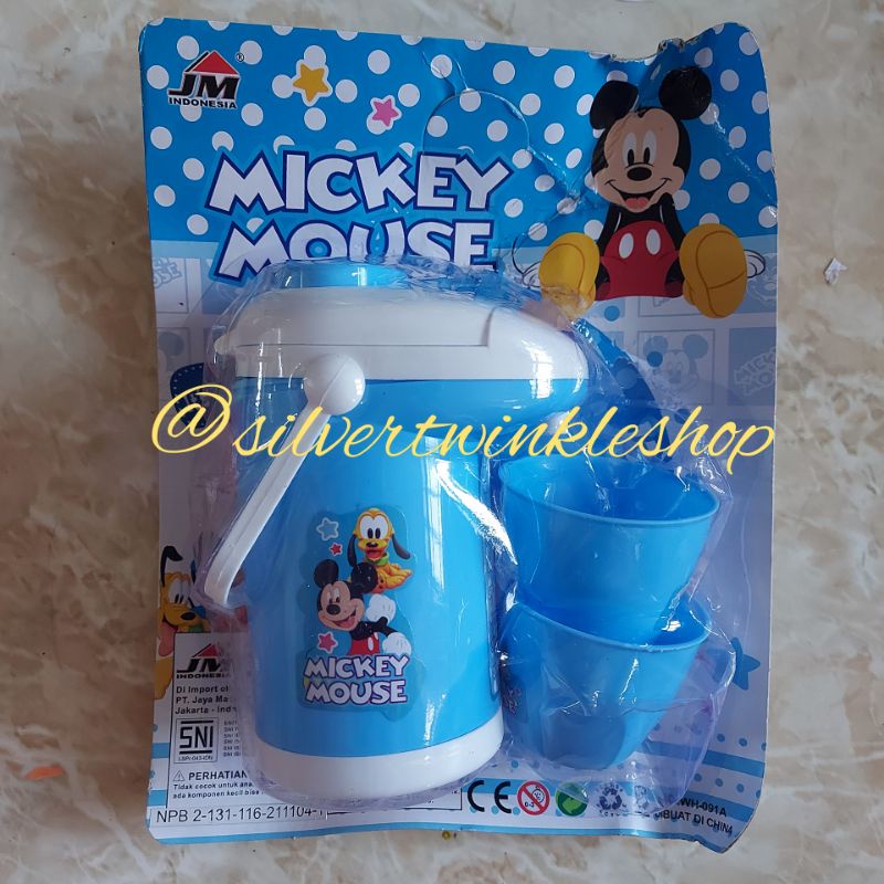 Mainan termos mini free cangkir karakter mickey mouse hello kitty winnie the pooh thermos gelas teko