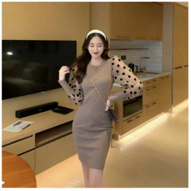 MDLV ~ BM C413-3 KNIT BODYCON // DRESS RAJUT // FASHION IMPORT WANITA