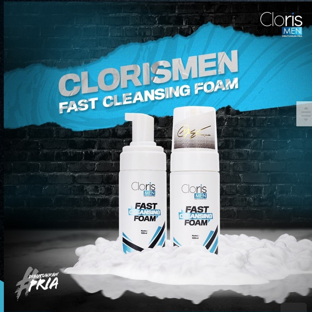 Sabun Pencerah Pemutih Wajah Pria Clorismen Fast Cleansing Foam Sabun Muka Pria Cloris Men C4