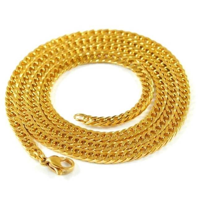 Kalung Pria Titanium Emas