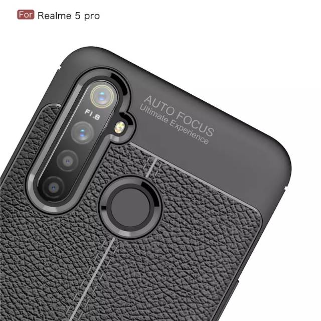 SOFTCASE AUTOFOCUS REALME 5 LEATHER CASE-JELLY CASE AUTOPOCUS OPPO REALME 5 CASE KULIT JERUK PREMIUM