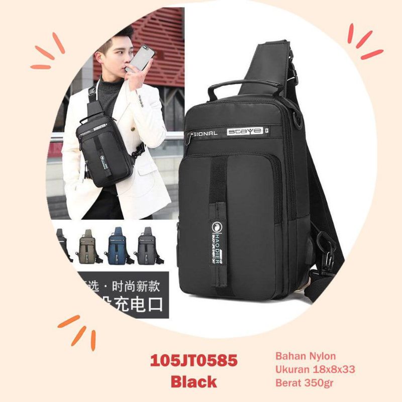 "22-4 TR66.. TAS RANSEL PRIA IMPORT ORI TAS SELEMPANG PRIA IMPORT"