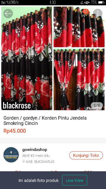 Gorden Smokring Pintu Jendela Murah Motif Baru