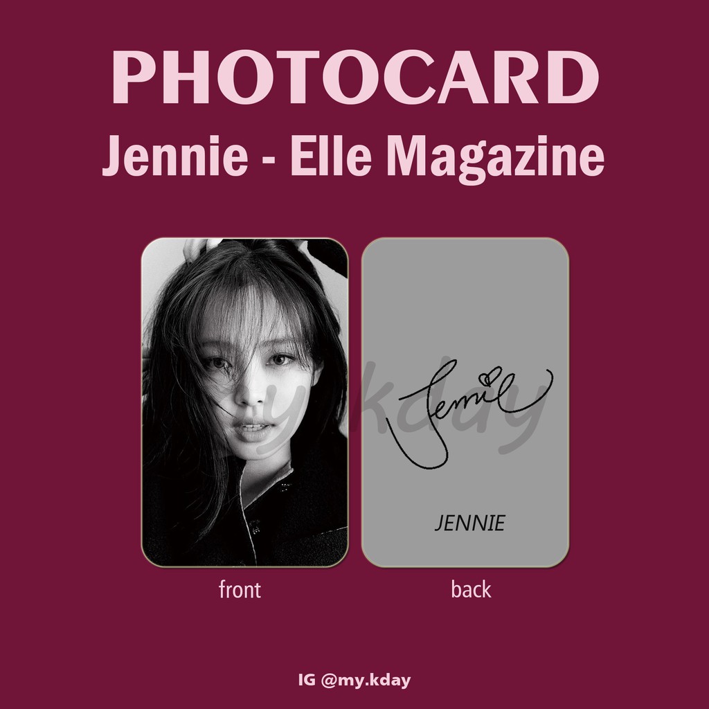 PC-0620, Photocard Jennie Blackpink ELLE Magazine 2 sisi