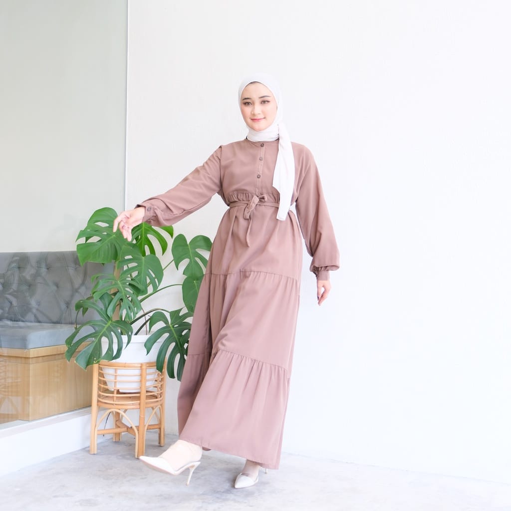 GAMIS BREZANI MIDI LONG DRESS BAHAN KATUN RAYON
