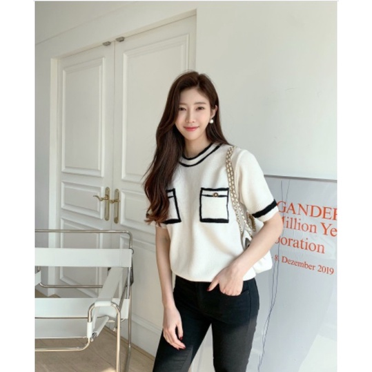 Atasan CROP impor rajut Sweter wanita/Cardingan wanita Knit F856#