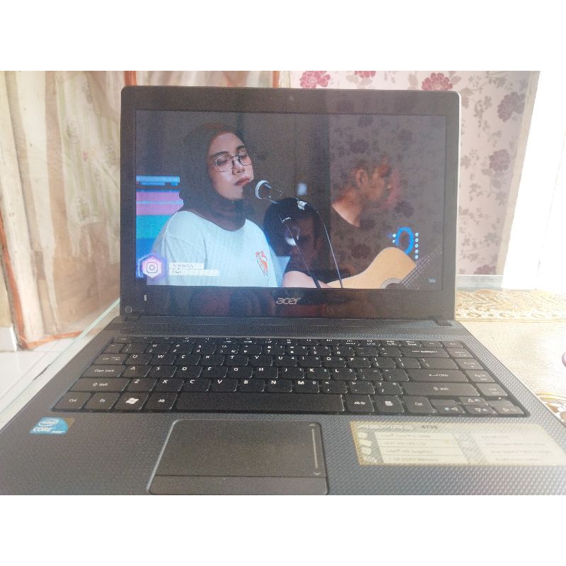 Laptop Acer aspire 4739 Prosesor I3 Ram 4 gb Hdd 320 gb