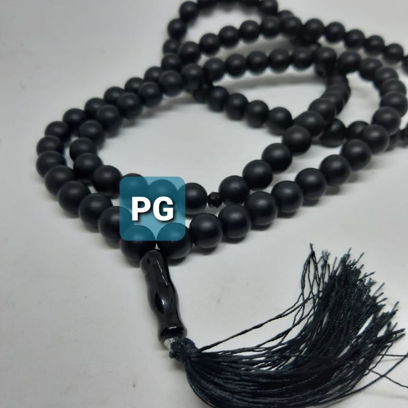 TASBIH BATU BLACK ONEX DOP 10MM 99BUTIR