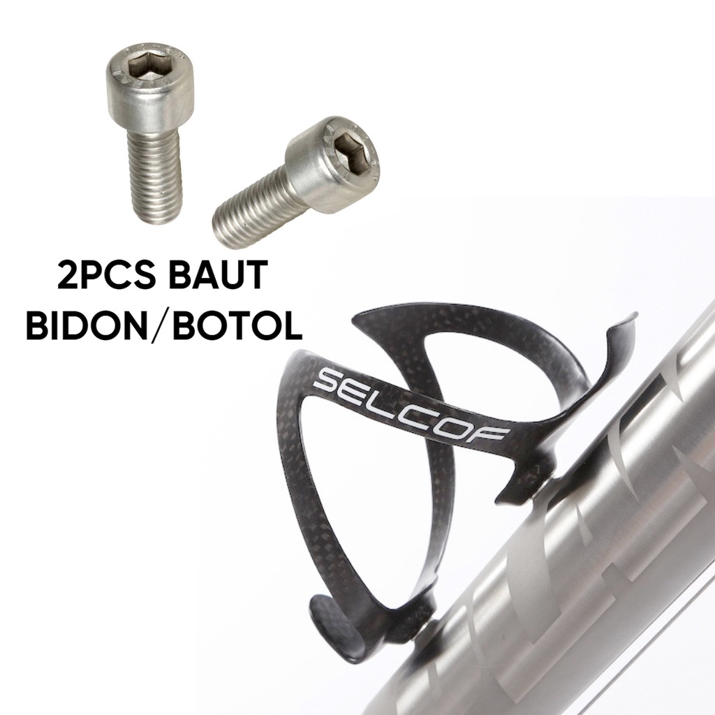 2PCS Baut Botol Minum Sepeda Stainless Steel Baut Bidon Sepeda Lipat MTB Roadbike DLL