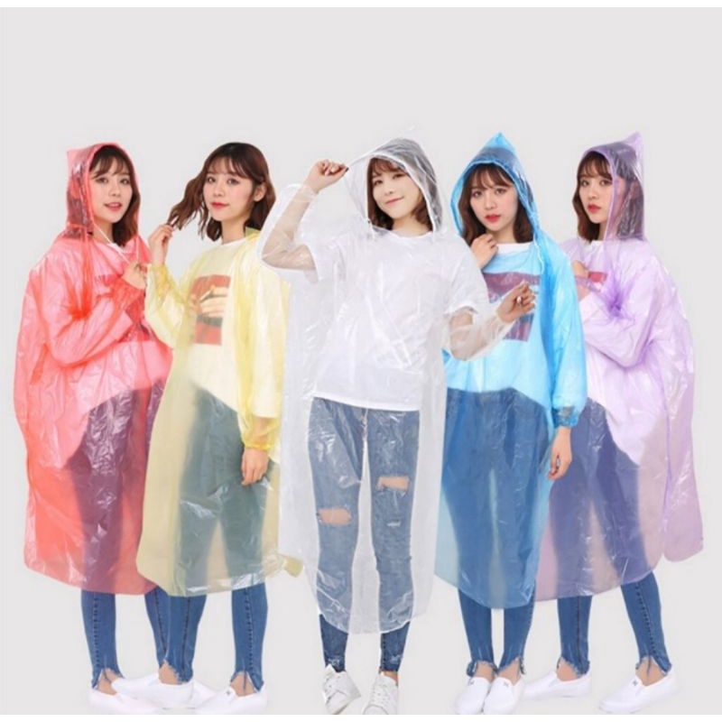 jas hujan ponco plastik / mantel hujan ponco plastik / disposable raincoat jas hujan 1x pakai event 