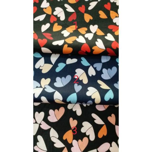 Kain katun jepang motif love/japan tokai senko kk