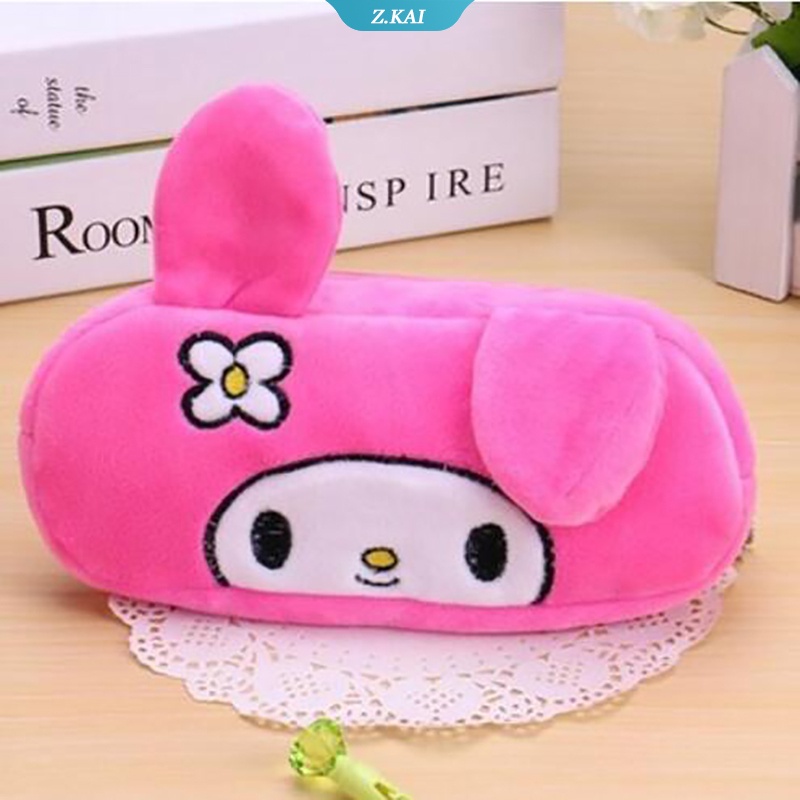 Sanrio Tempat Pensil Dua Lapis Motif Kartun My Melody Kuromi Dengan Rautan