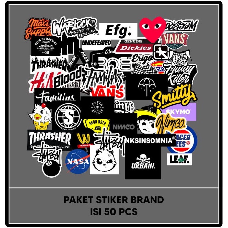 

Paket 50pcs stiker brand terbaru stiker graftac anti air high quality
