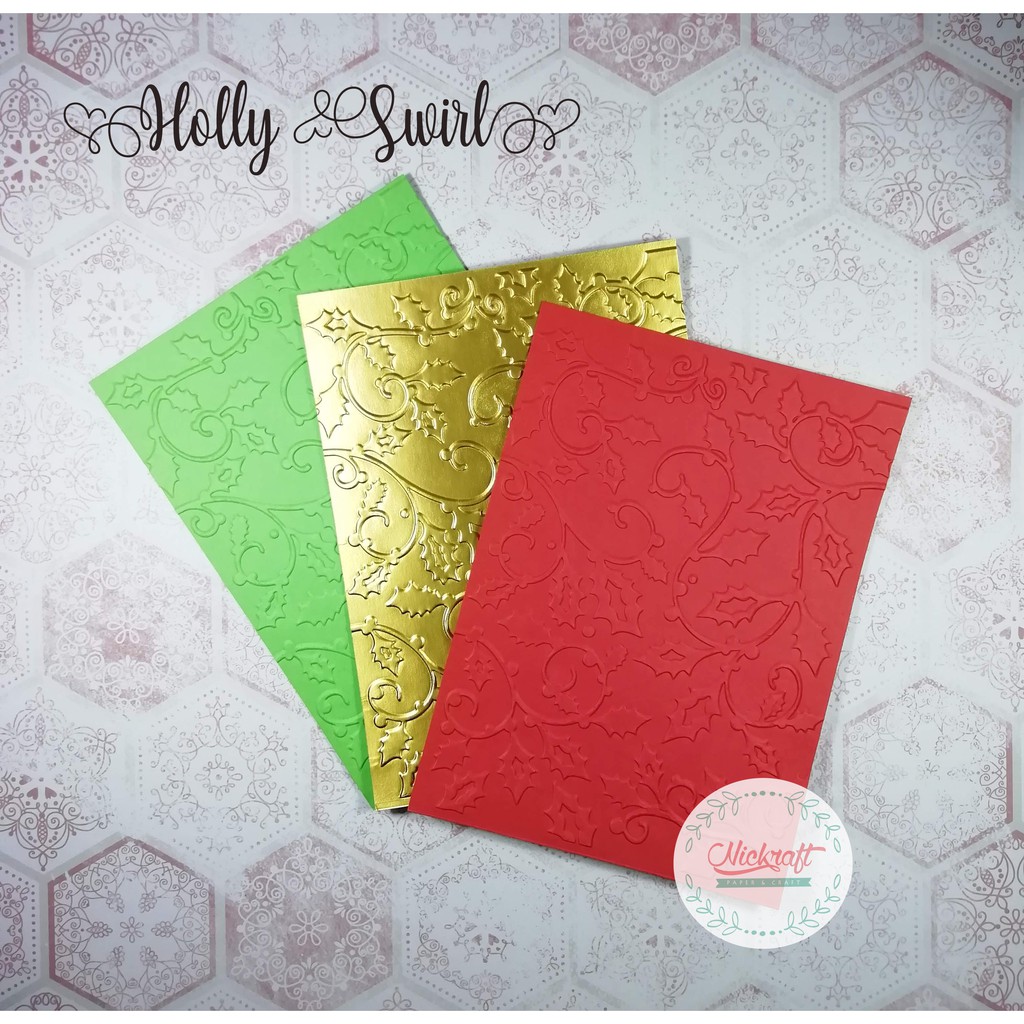 

Emboss Paper - HOLLY SWIRL