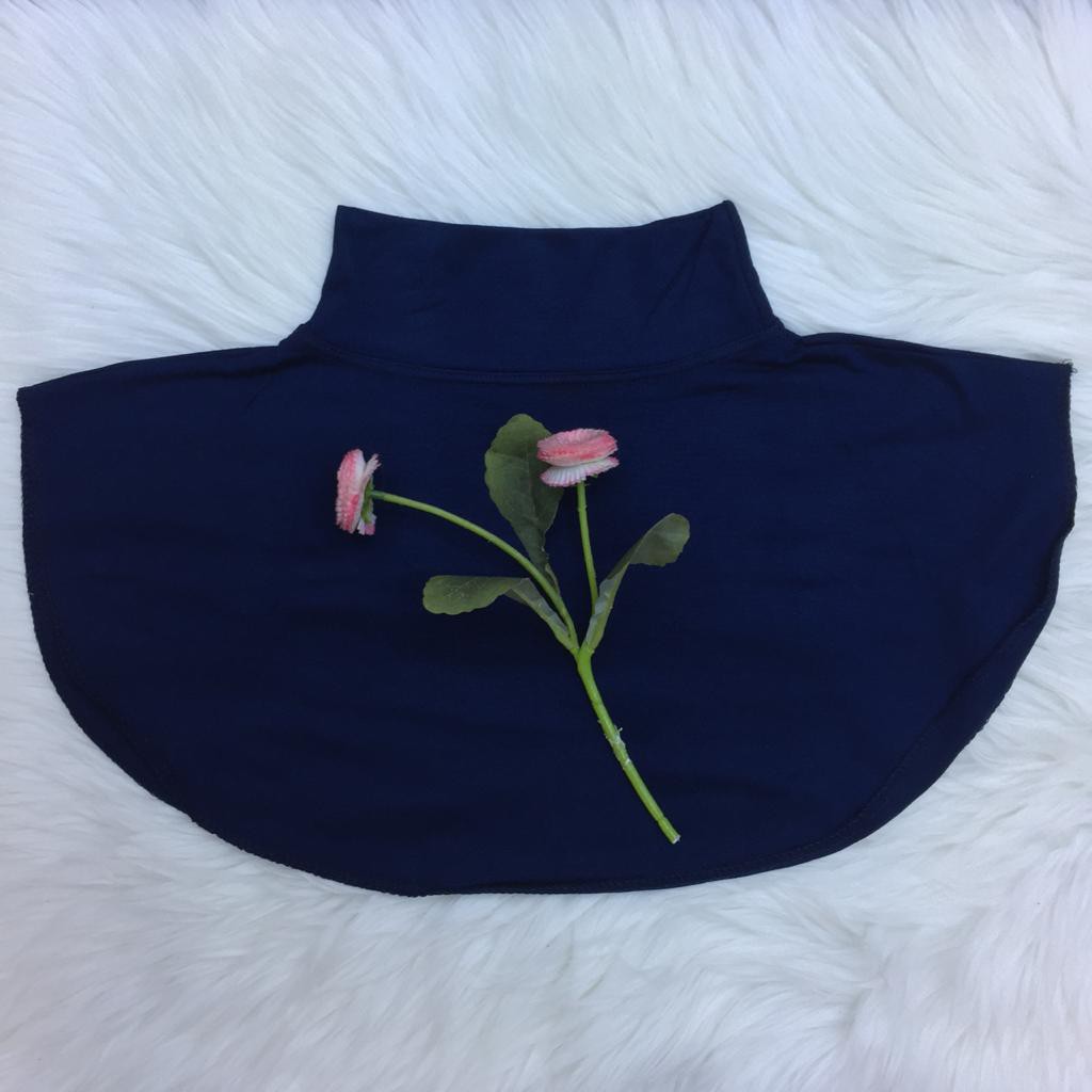 Islah Inner Leher Turtle Neck Rayon Premium / Manset Leher Kaos Premium / Manset Turtle Neck / Atasan Wanita / Inner Dada / Dalaman Wanita / Dalaman Leher / Inner dada / Inner Wanita-Navy