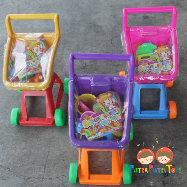 Mainan masakan trolley keranjang dorong belanja anak Mainan masakan trolley keranjang dorong belanja anak