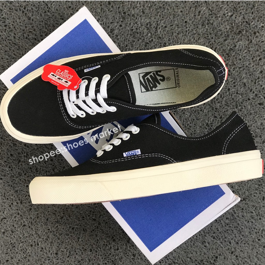 Vans Authentic OG Ivory Black White Box Biru