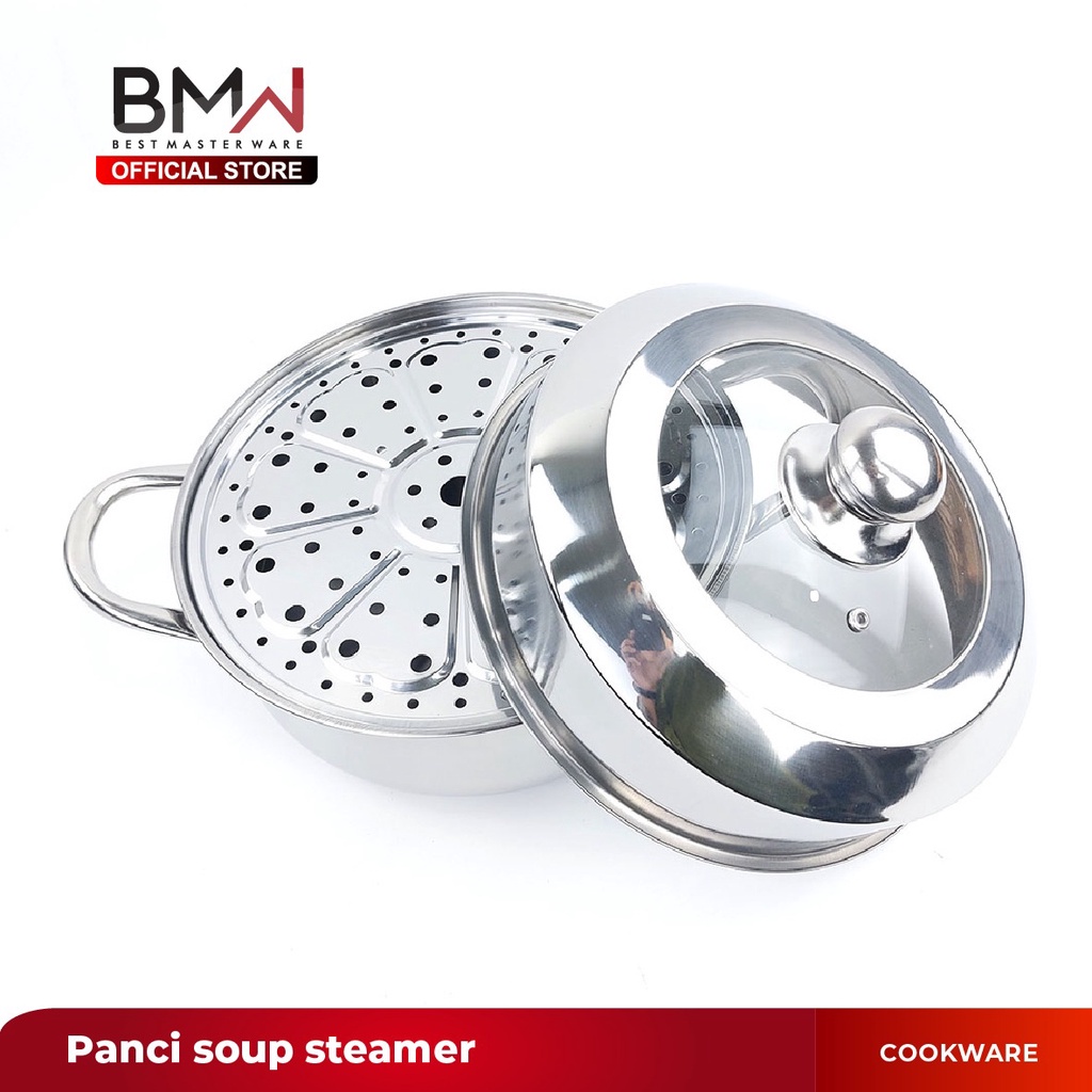 Panci Soup Steamer Kukus 2 Susun Dandang Siomay Stainless Premium