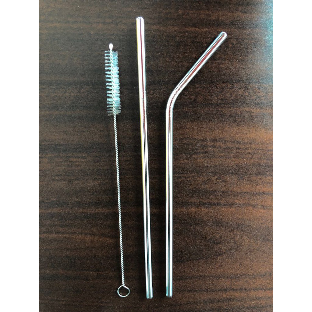 Sedotan Stainless Steel Set Straw 1 SET isi 3 pcs Sedotan Ramah Lingkungan