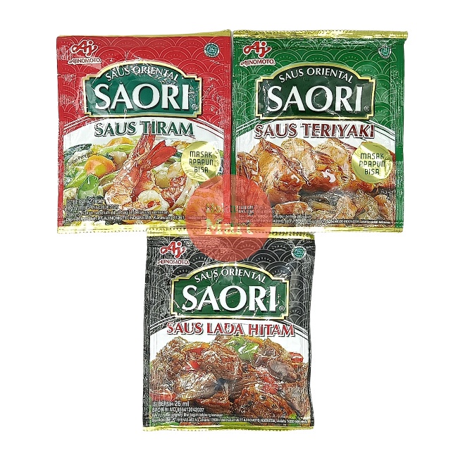 

Saori Saus Tiram Saori Saus Teriyaki Saori Saus Lada Hitam Sachet