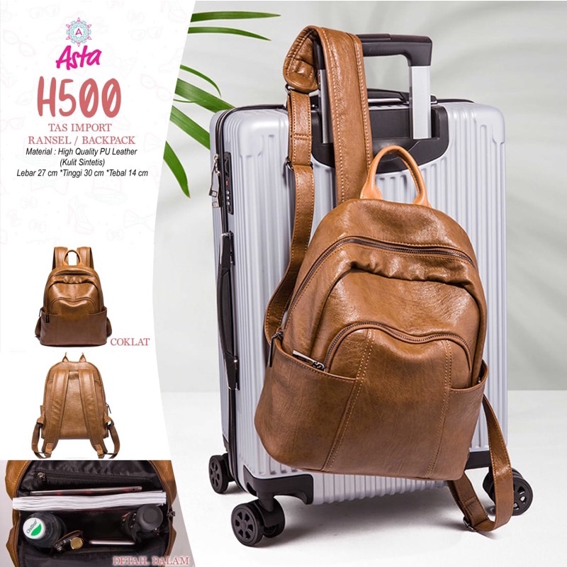 tas ransel coklat korea