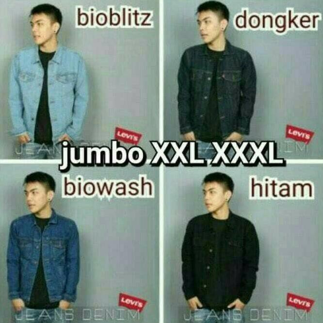 2Mq0 Jaket Jeans Levis Pria Jaket Jeans Big Size Xxl Xxxl Xxxxl Ki9K