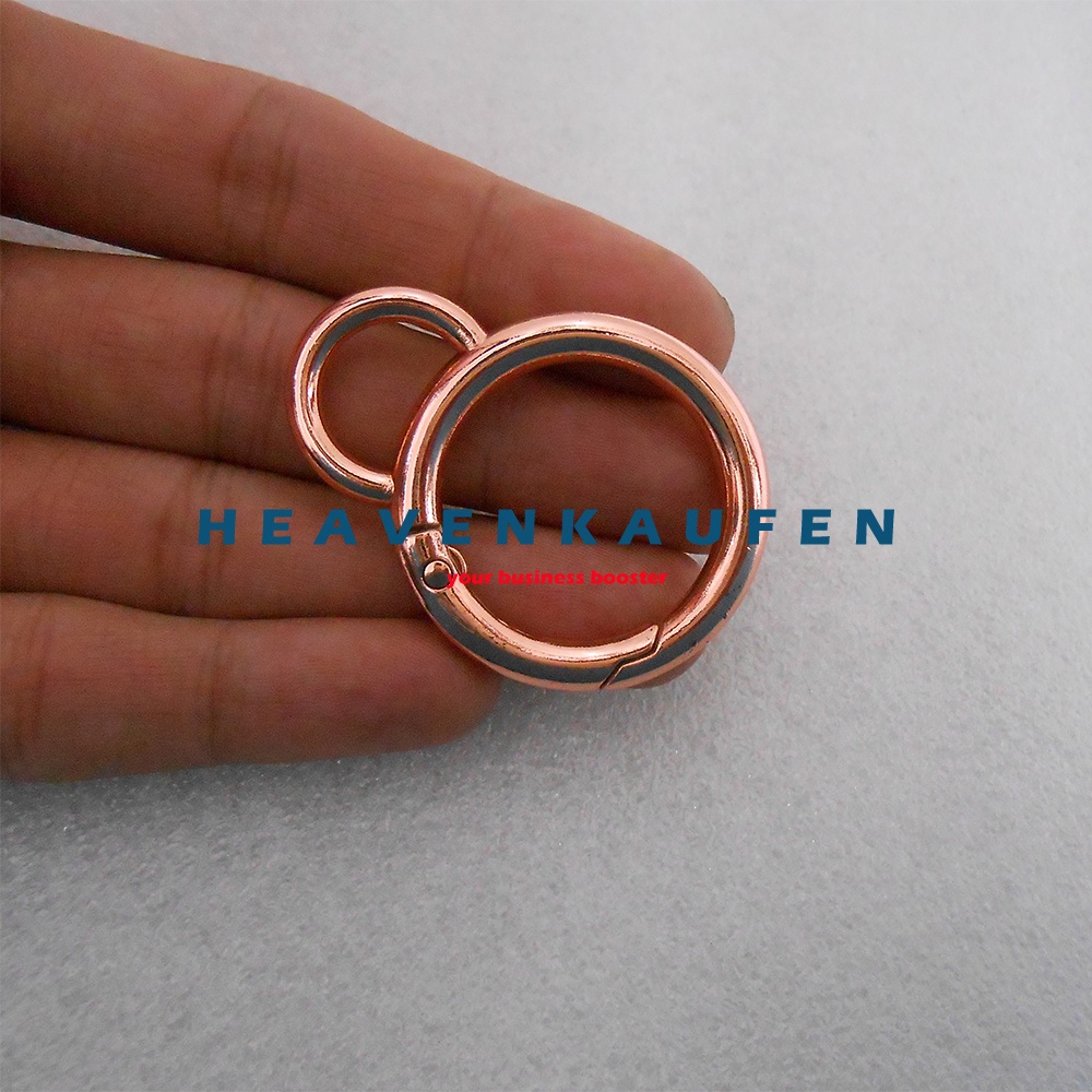 Ring Bulat Tas Model Kuping Bisa Dibuka - Tutup Warna Rose Gold Kemerahan Diameter Lubang 2,5 cm Tebal 4,5 mm