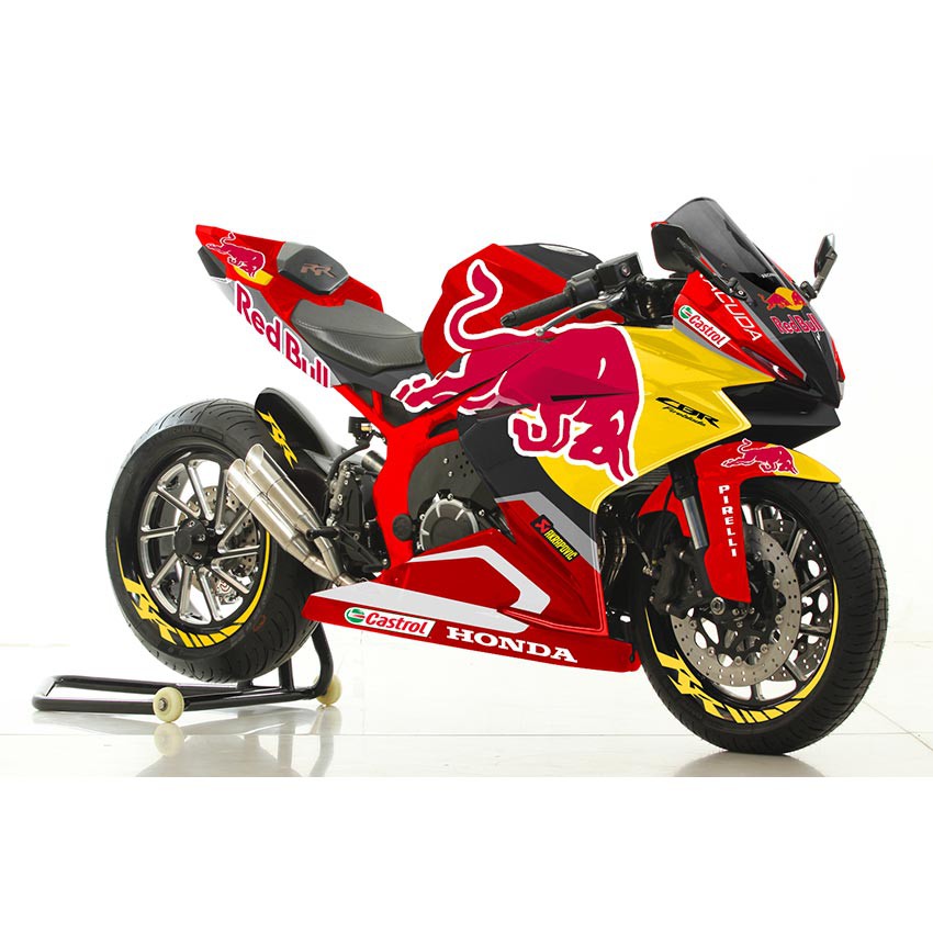 Decal Stiker HONDA CBR250RR LIVERY REDBULL RED FULL BODY MOTOBLAST