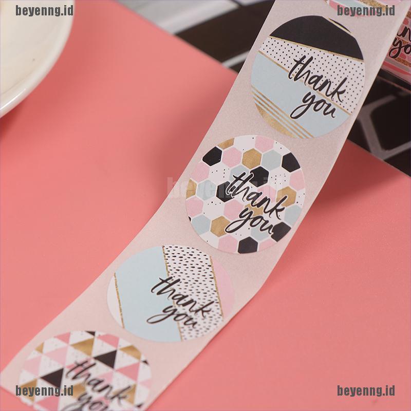 Bey 500pcs Stiker label Tulisan thank you Untuk Scrapbook