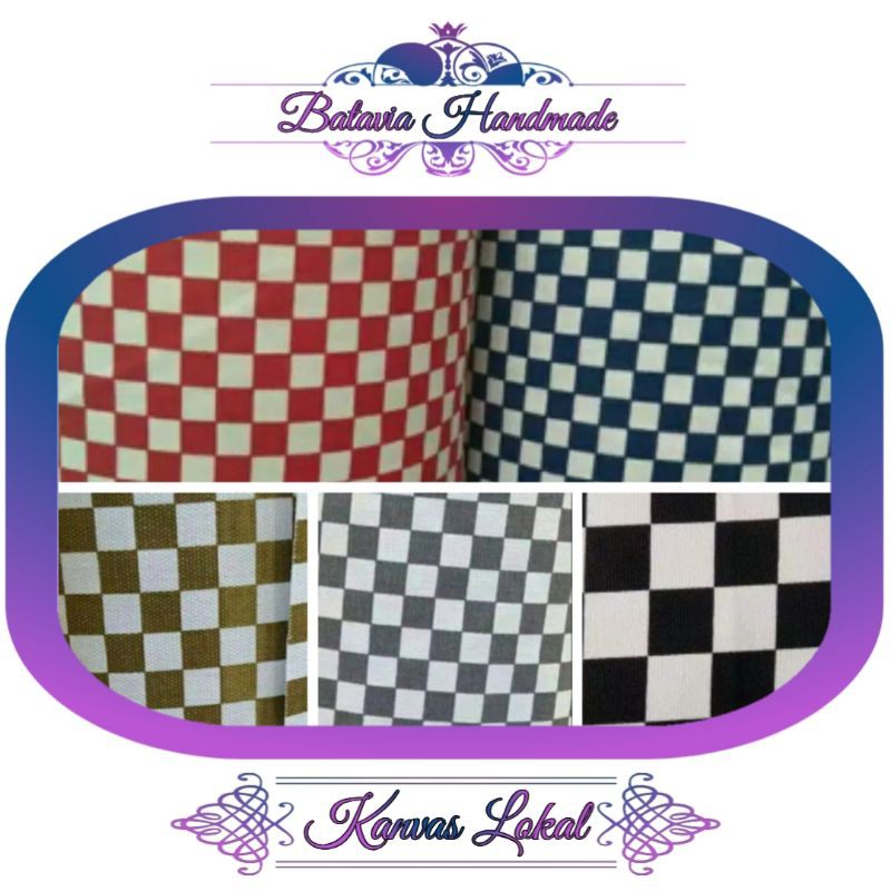Kain kanvas lokal motif kotak catur