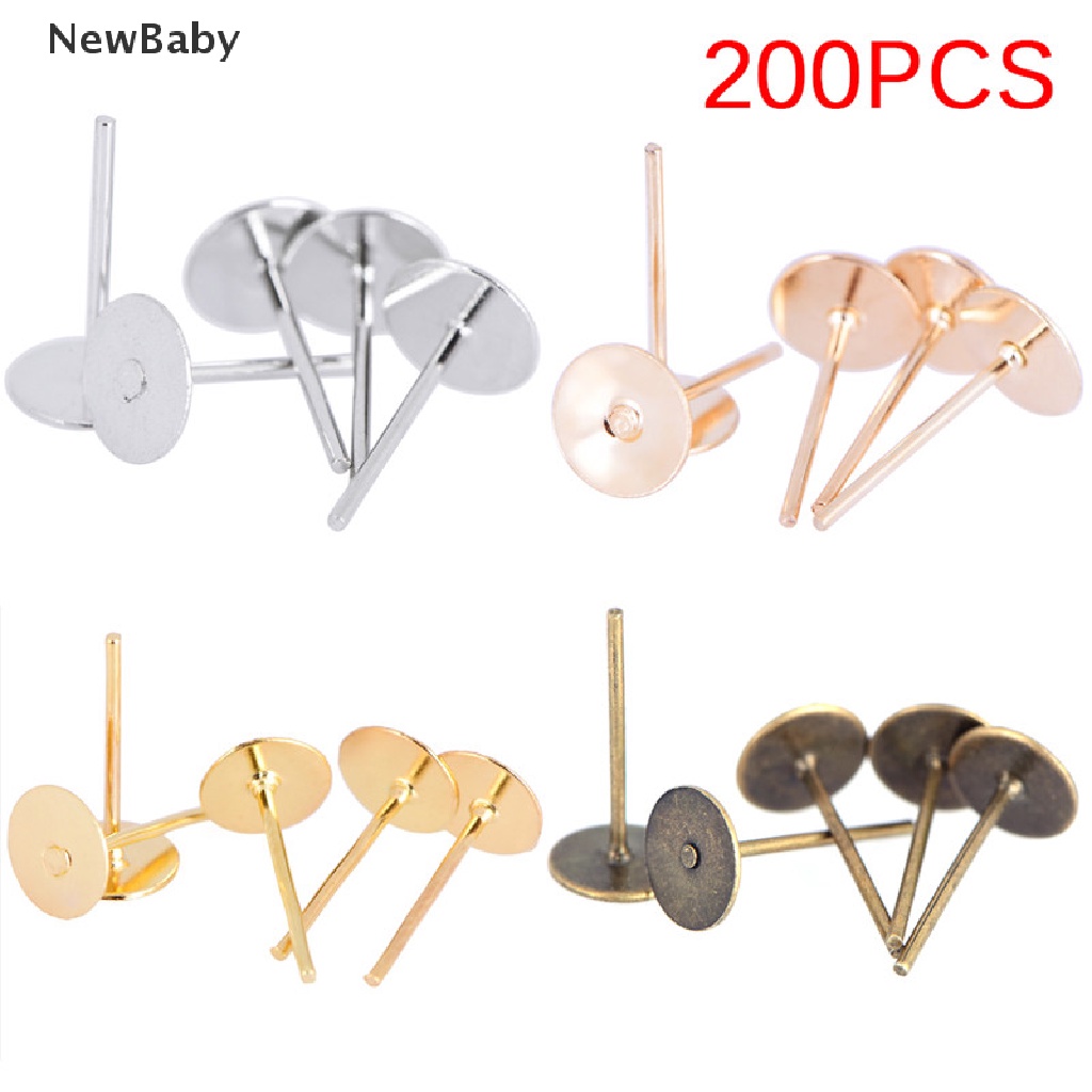 200pcs / Kantong Pin Anting Stud Untuk Membuat Perhiasan