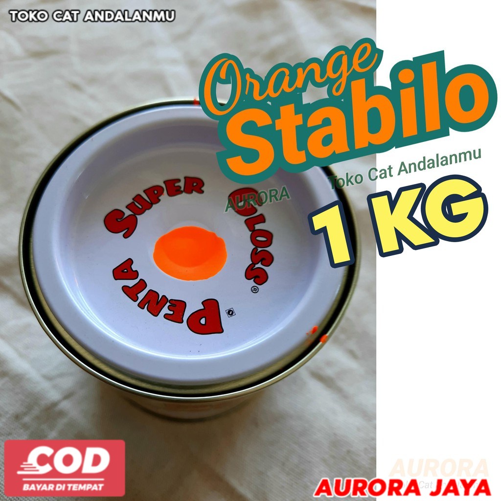 

Cat Penta Super Gloss Orange Stabilo 1Kg NC Light Oren Fluorecent Oranye Skotlet Nyala Terang - Toko Cat Aurora