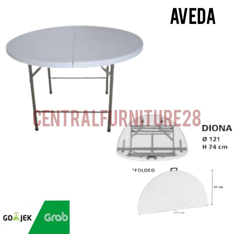 MEJA LIPAT BULAT || MEJA MAKAN || MEJA CAFE DIAMETER 120 AVEDA