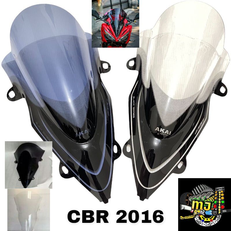 Winsil Akai Black series Cbr Facelift 2016 / Visor Cbr 2016 Facelift/winshield cbr 2016-2018 smoke bening pekat-mj_motorshop