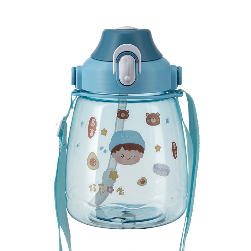 Botol Minum Sippy Cup 1300ML Motif Kartun Dengan Sedotan Anti Bocor Untuk Bayi / Anak