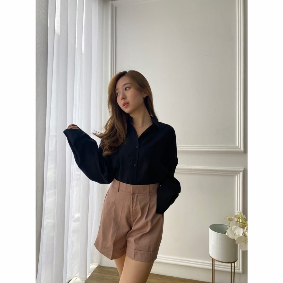 Kemeja Oversize Wanita ala Korea Yura Oversize Shirt A008