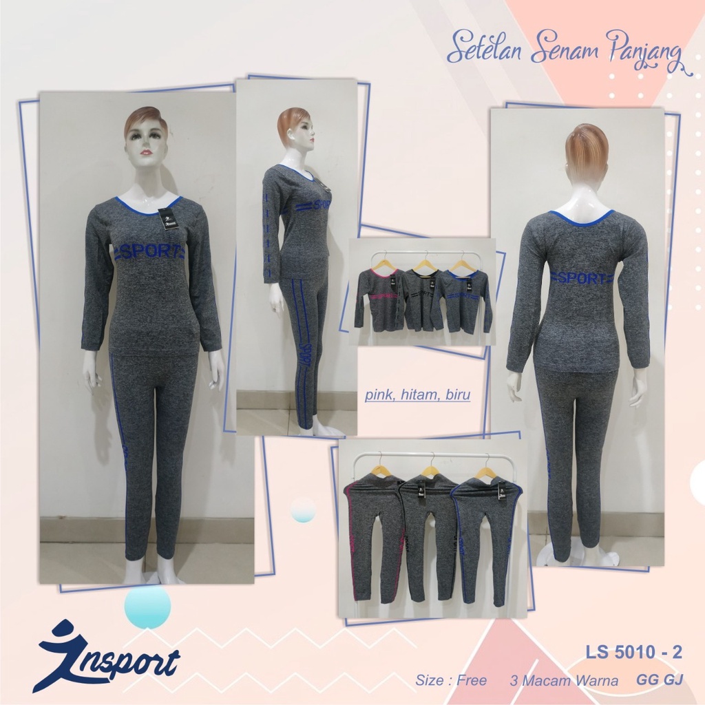 gos KAOS OLAHRAGA LS5010/5010-1 Kaos Olahraga Wanita Panjang Baju Senam Import Zumba Yoga Aerobic Gym Fitnes