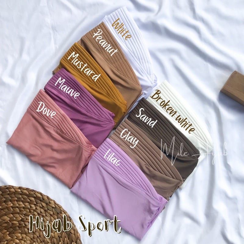 JILBAB SPORT - Hijab Sporty / Hijab Instant / Hijab Sporty Olah Raga Spandek Bergo Polos-White